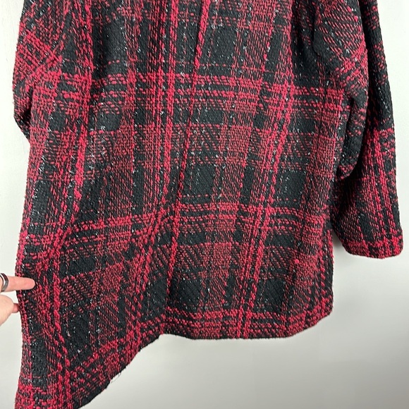 Lane Bryant Tweed Shimmer Blazer Plaid Jacket Boucle Red Size 26/28 - Picture 12 of 16